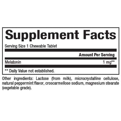 melatonin 1 mg supplement facts
