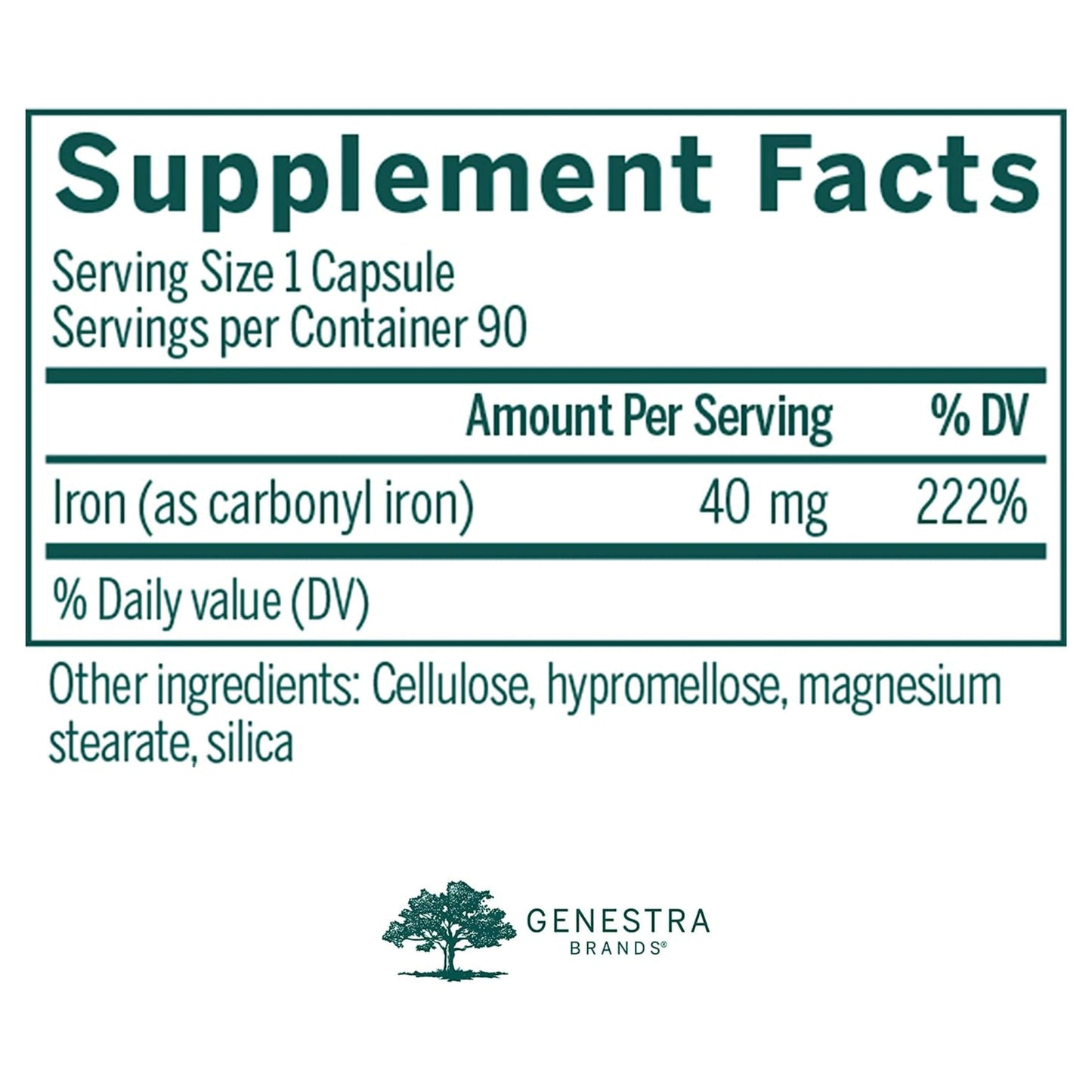 genestra iron tablets supplement facts