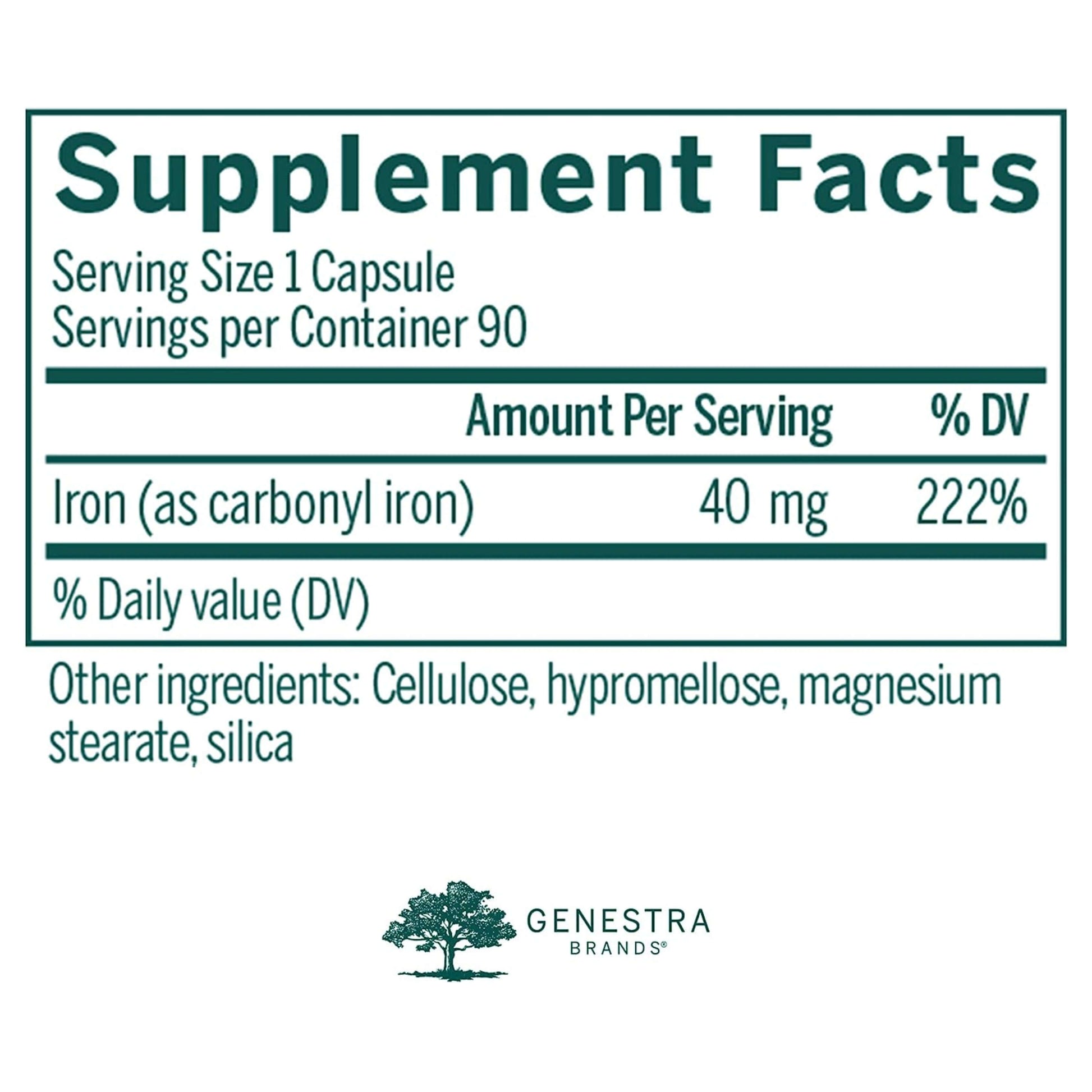 genestra iron tablets supplement facts