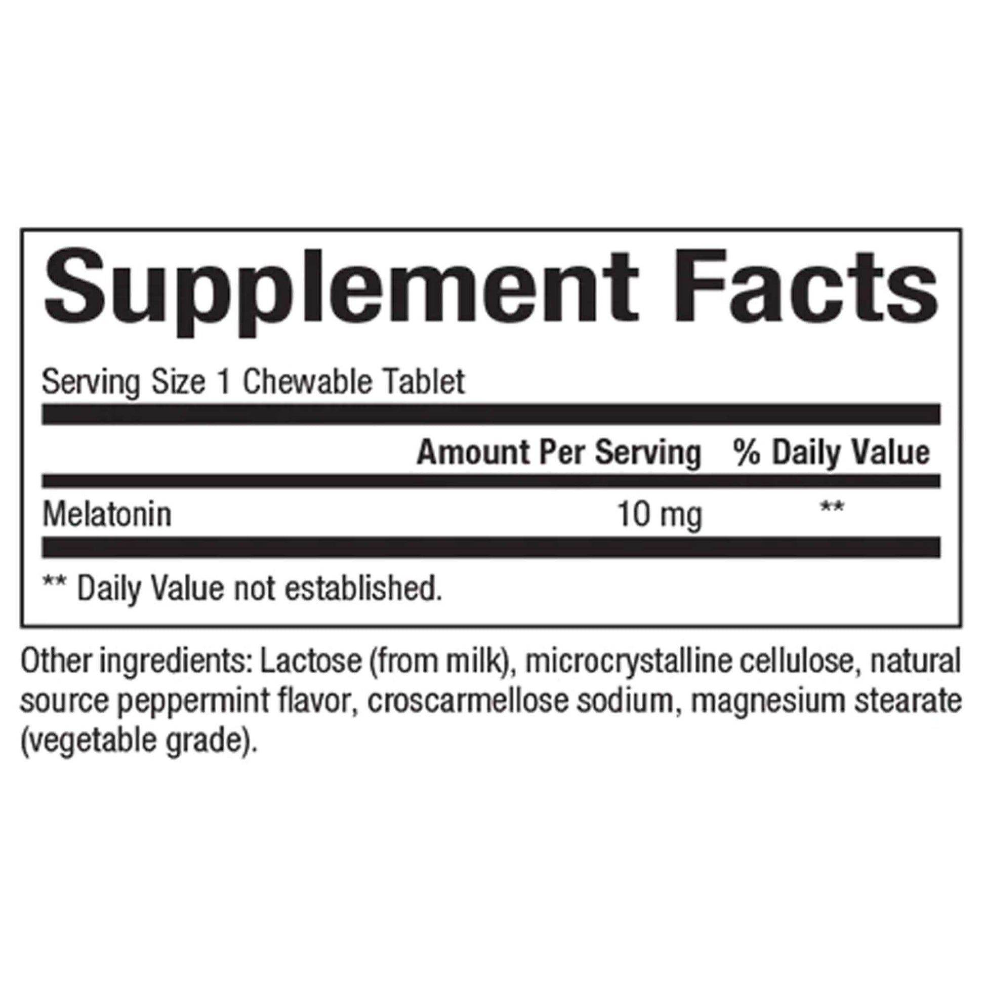melatonin 10 mg supplement facts