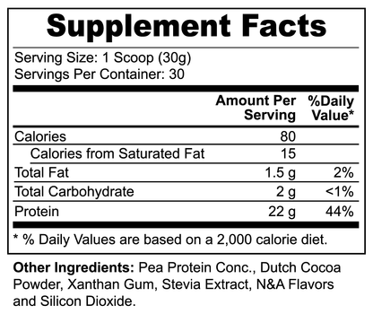 vegan pea protein supplement facts