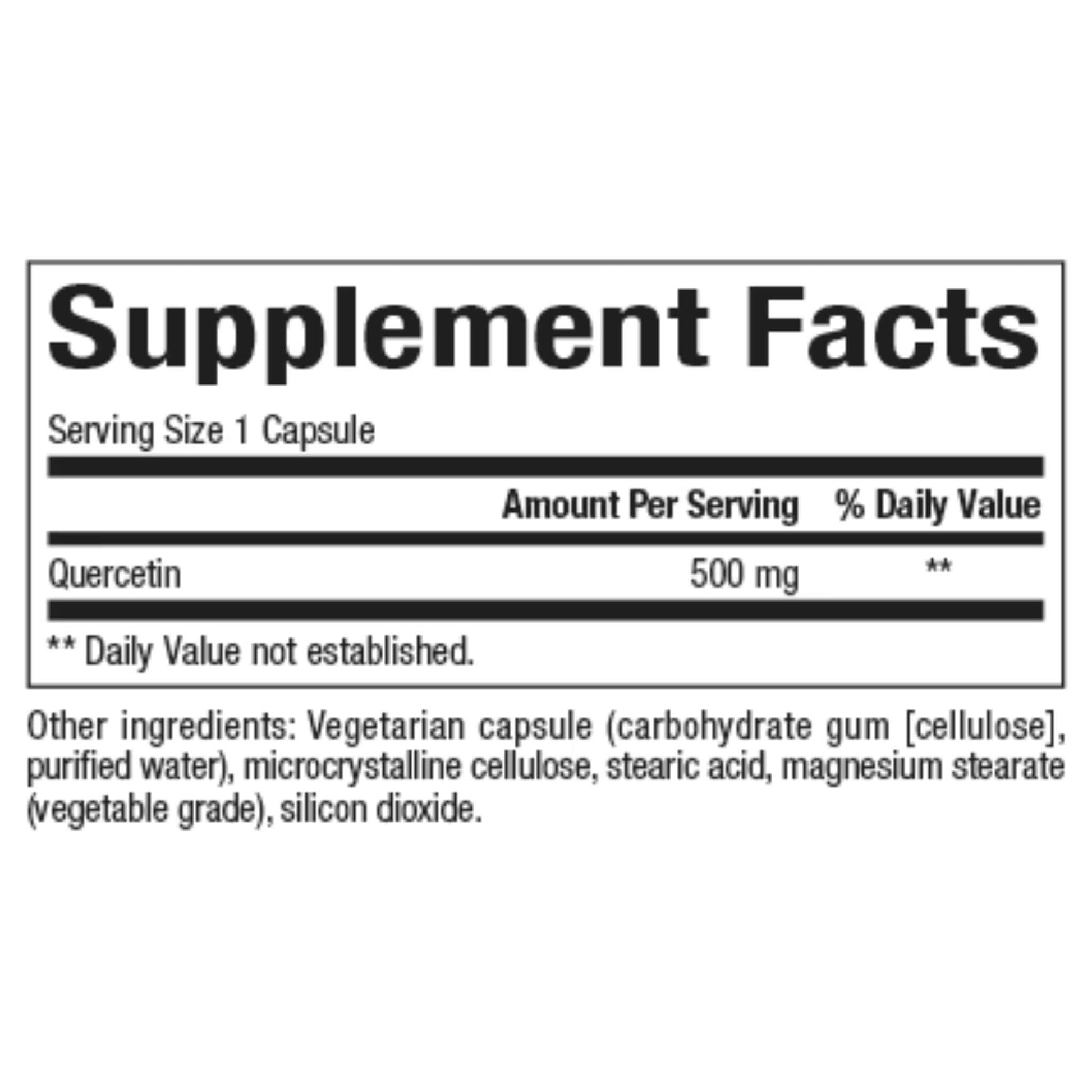 natural factors quercetin supplement facts